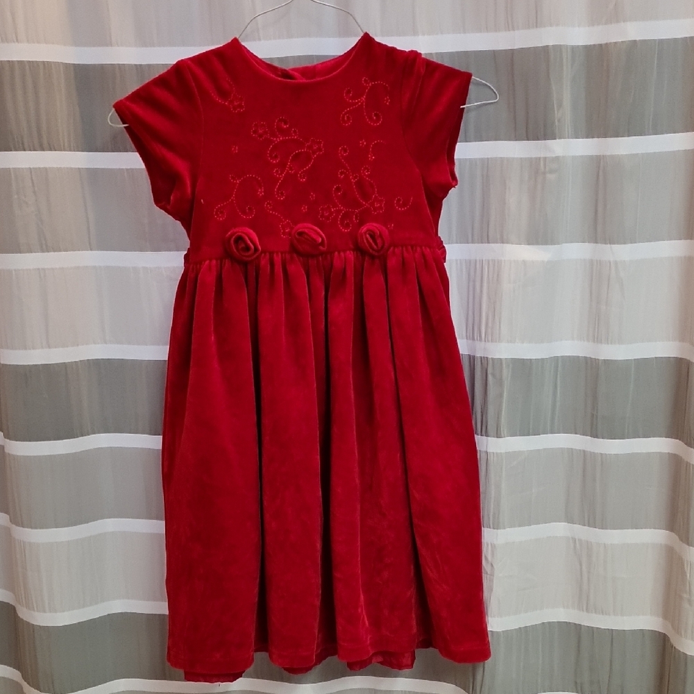 Marks & Spencer Red Rosette Girls Formal Dress